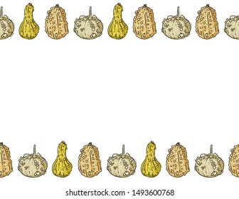 Cute knucklehead pumpkins cartoon seamless pattern. Halloween decoration background banner. Space for text