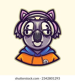 cute koala animal character vector