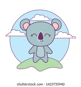 cute koala animal in landscape natural