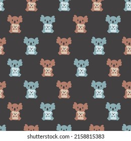 Cute Koala Animal Mammals Vector Graphic Cartoon Seamless Pattern can be use for background and apparel design