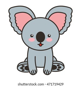 cute koala animal tender isolated icon vector illustration design