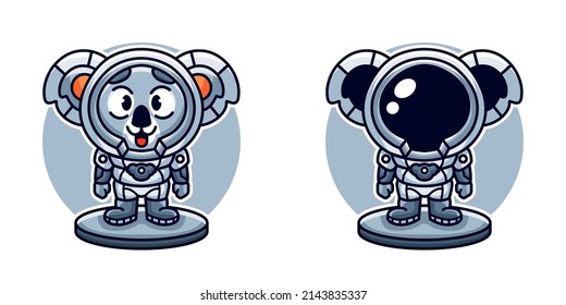 Cute koala the astronaut cartoon vector icon illustration 