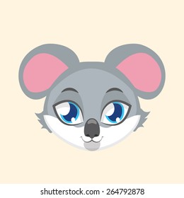 Cute koala avatar with flat colors