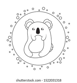 cute koala baby animal kawaii style vector illustration design