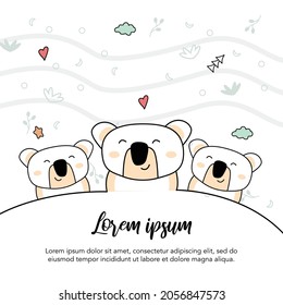  Cute koala background design. Animal background