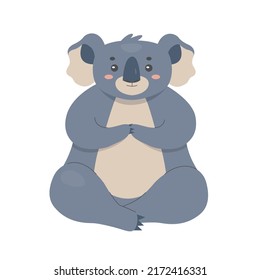 Cute koala bear. Australian fauna, arboreal marsupial, wild mammal animal vector illustration