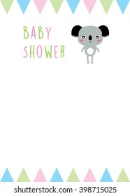 cute koala bear baby shower card