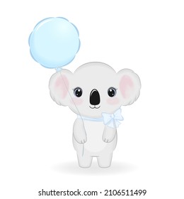Cute Koala Bär mit blauem Ballon