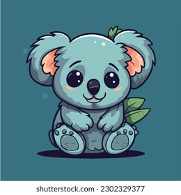 A cute koala bear cartoon character vector art illustration.