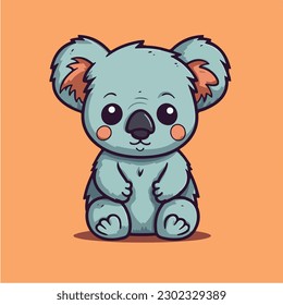 A cute koala bear cartoon character vector art illustration.
