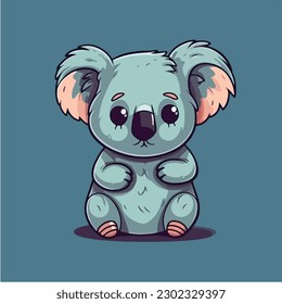 A cute koala bear cartoon character vector art illustration.