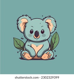 A cute koala bear cartoon character vector art illustration.