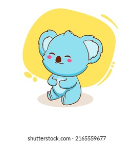 Cute koala bear cartoon mascot character.