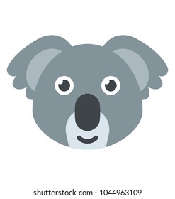 Cute koala bear face cartoon animal