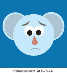 
Cute Koala bear head icon vector isolated. Hand drawn vector illustration of cute koala sad face. Koala bear cartoon character. Cute koala face paper cut style. Wild animal, mammal from the zoo.