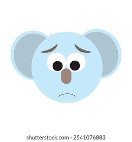 
Cute Koala bear head icon vector isolated. Hand drawn vector illustration of cute koala sad face. Koala bear cartoon character. Cute koala face paper cut style. Wild animal, mammal from the zoo.