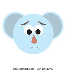 
Cute Koala bear head icon vector isolated. Hand drawn vector illustration of cute koala sad face. Koala bear cartoon character. Cute koala face paper cut style. Wild animal, mammal from the zoo.