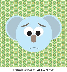 
Cute Koala bear head icon vector. Hand drawn vector illustration of cute koala sad face. Koala bear cartoon character. Cute koala face paper cut style. Wild animal, mammal from the zoo.