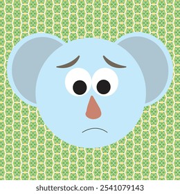 
Cute Koala bear head icon vector. Hand drawn vector illustration of cute koala sad face. Koala bear cartoon character. Cute koala face paper cut style. Wild animal, mammal from the zoo.