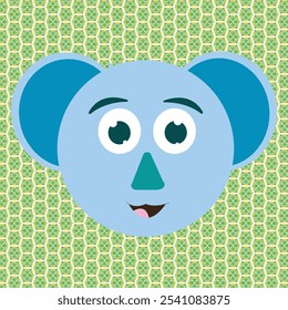 Lindo Koala cabeza de oso icono de Vector de dibujo. Ilustración vectorial dibujada a mano de cara feliz de koala lindo. Koala oso personaje de dibujos animados. Lindo estilo de corte de papel de cara de koala. Animal salvaje, mamífero del zoológico.