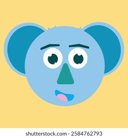 Cute Koala bear head icon vector drawing. Hand drawn vector illustration of cute koala happy face. Koala bear cartoon character. Cute koala face paper cut style. Wild animal, mammal from the zoo.