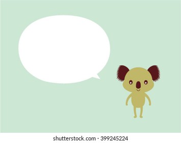 cute koala bear message tag vector