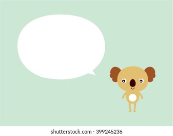cute koala bear message tag vector