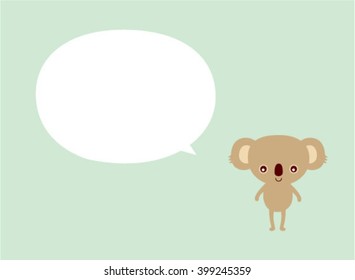 cute koala bear message tag vector