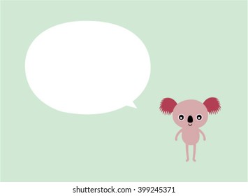 cute koala bear message tag vector