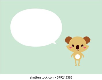 cute koala bear message tag vector