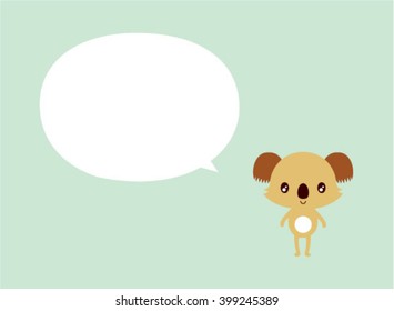 cute koala bear message tag vector