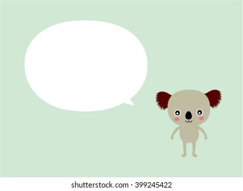 cute koala bear message tag vector