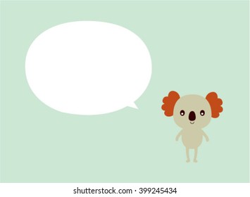 cute koala bear message tag vector