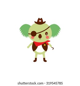 cute koala bear pirate vector