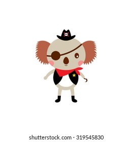 cute koala bear pirate vector