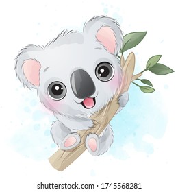 Cute Koala Bear Portrait Illustration