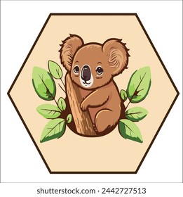 Cute Koala Bear Sticker Design 