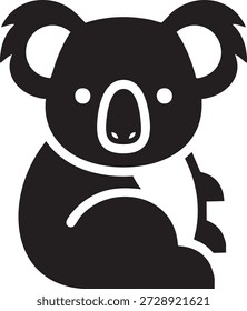Cute Koala Bear Vector Illustration: Adorable Australian Animal Silhouette for Kids and Eco-Designs