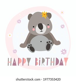 cute koala birthday. card for kid