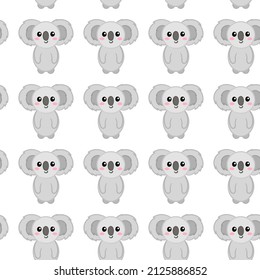 Caricatura de Cute koala. Fondo de vectores de patrón animal para niños, textiles, tela de patrón, papel tapiz.