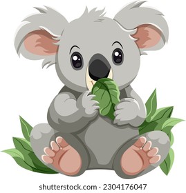 Cute-Koala-Zeichentrickfigur, einzelne Illustration