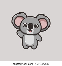 Cute Koala Cartoon Character Mascot Logo Illustration
