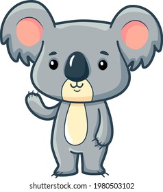 Cute koala cartoon. Koala clipart vector illustration