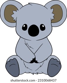 Cute Koala cartoon. Koala clipart vector illustration