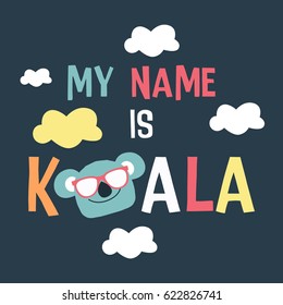 Cute Koala Cartoon Design Vector Illustration