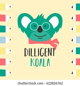 Cute Koala Cartoon Design Vector Illustration