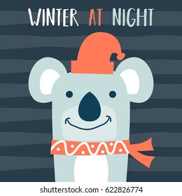 Cute Koala Cartoon Design Vector Illustration