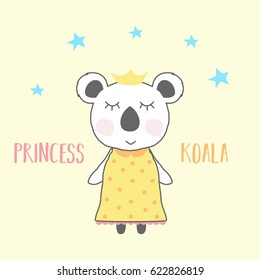 Cute Koala Cartoon Design Vector Illustration