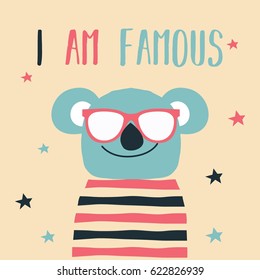 Cute Koala Cartoon Design Vector Illustration
