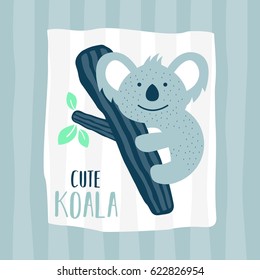 Cute Koala Cartoon Design Vector Illustration